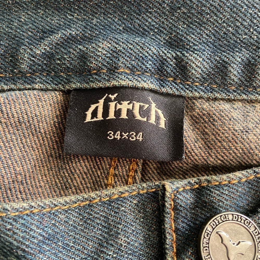 Ditch Denim Cargos Blue Straight Baggy Distresses Sz 34 X 34 — image 7 of 8